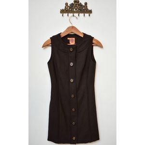 Tory Burch Sleeveless Dark Brown Blazer Dress EUC